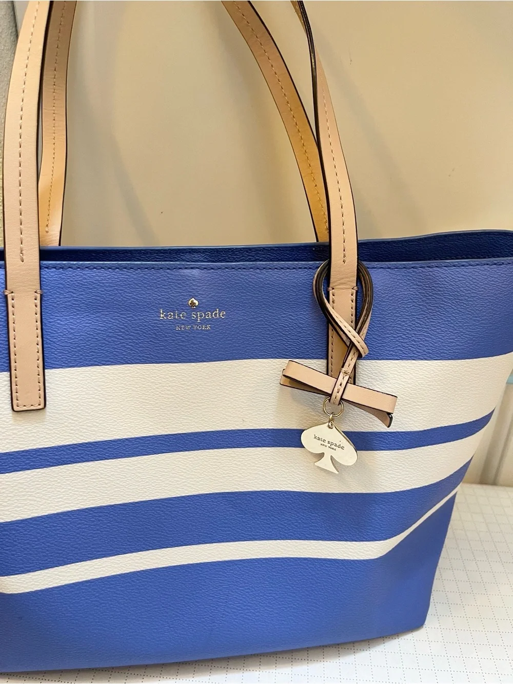 Authentic Kate Spade Hawthorn Lane Ryan striped tote bag